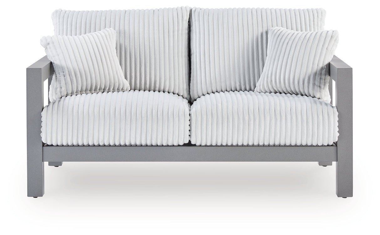 Hurley Park Gray Outdoor Loveseat with Cushion